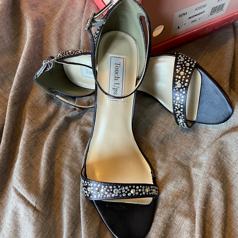 Touch Up Navy Rhinestone Heels
